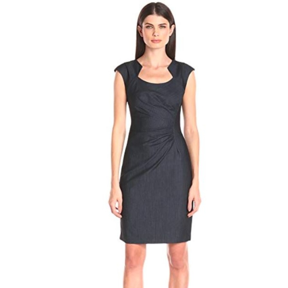 NWT Calvin Klein Cap Sleeve Ruched Dress size 4